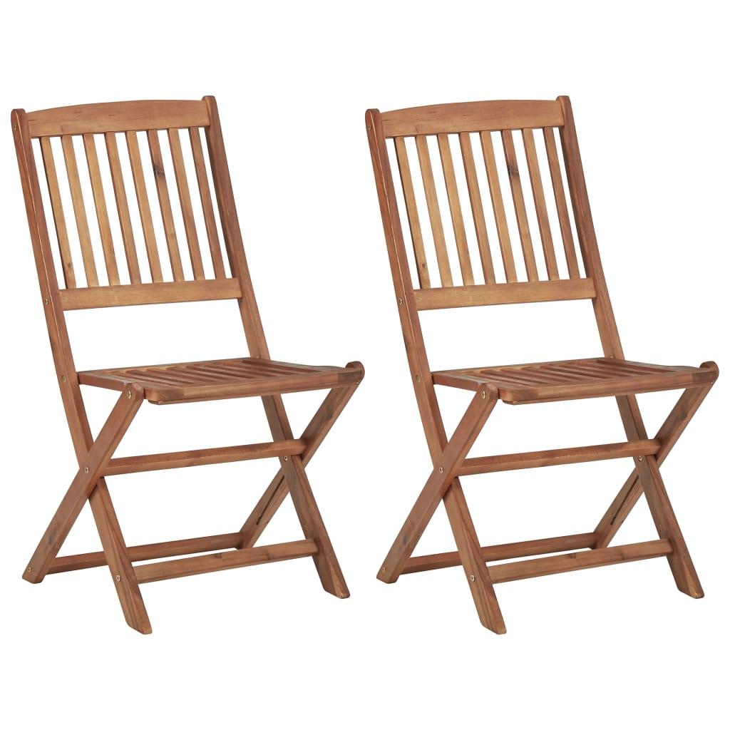 Sillas de jardín plegables 2 uds madera maciza acacia y cojines