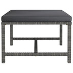 Set de muebles de jardín 3 pzas y cojines ratán sintético gris