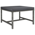Set de muebles de jardín 3 pzas y cojines ratán sintético gris