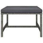 Set de muebles de jardín 3 pzas y cojines ratán sintético gris