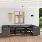 Set de muebles de jardín 10 pzas cojines ratán sintético negro