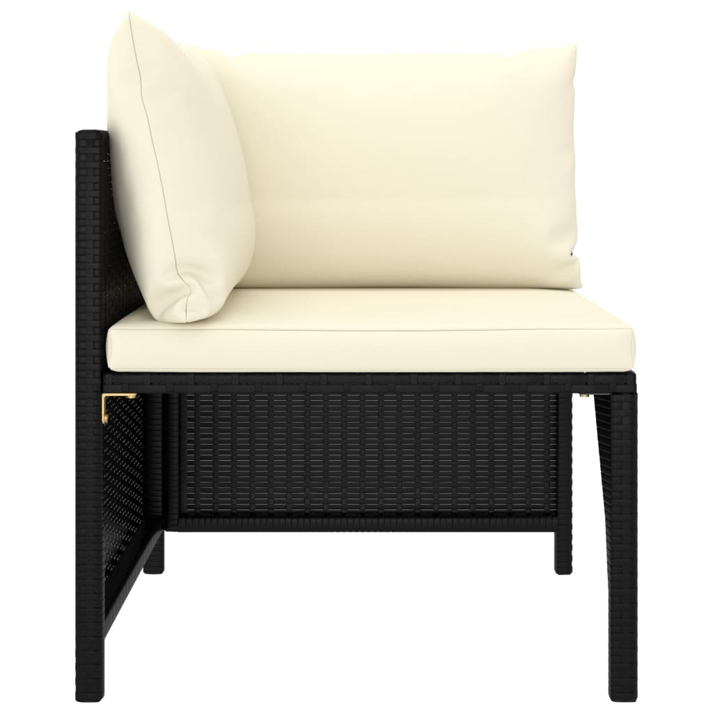 Set de muebles de jardín 10 pzas cojines ratán sintético negro