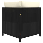 Set de muebles de jardín 10 pzas cojines ratán sintético negro