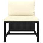 Set de muebles de jardín 10 pzas cojines ratán sintético negro