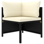 Set de muebles de jardín 10 pzas cojines ratán sintético negro