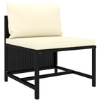 Set de muebles de jardín 10 pzas cojines ratán sintético negro