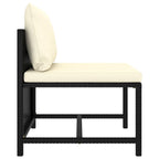 Set de muebles de jardín 10 pzas cojines ratán sintético negro