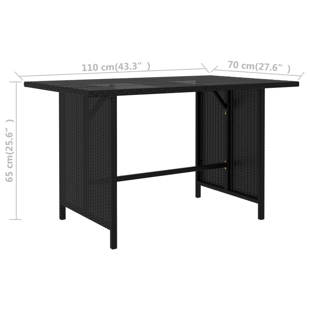 Set de muebles de jardín 10 pzas cojines ratán sintético negro