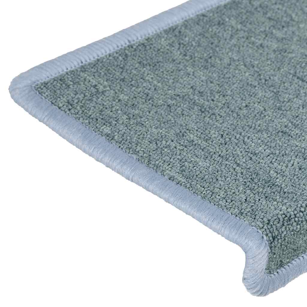 Alfombrillas para escaleras 15 unidades 65x21x4 cm Azul Mar Borde Rectangular