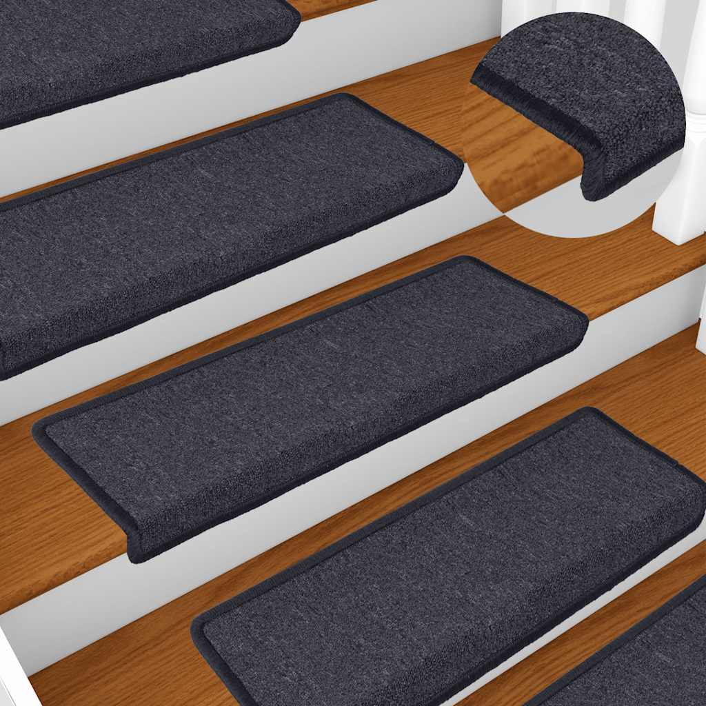 Alfombrillas para escaleras 15 unidades 65x21x4 cm Azul Mar Borde Rectangular