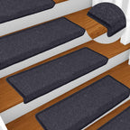 Alfombrillas para escaleras 15 unidades 65x21x4 cm Azul Mar Borde Rectangular