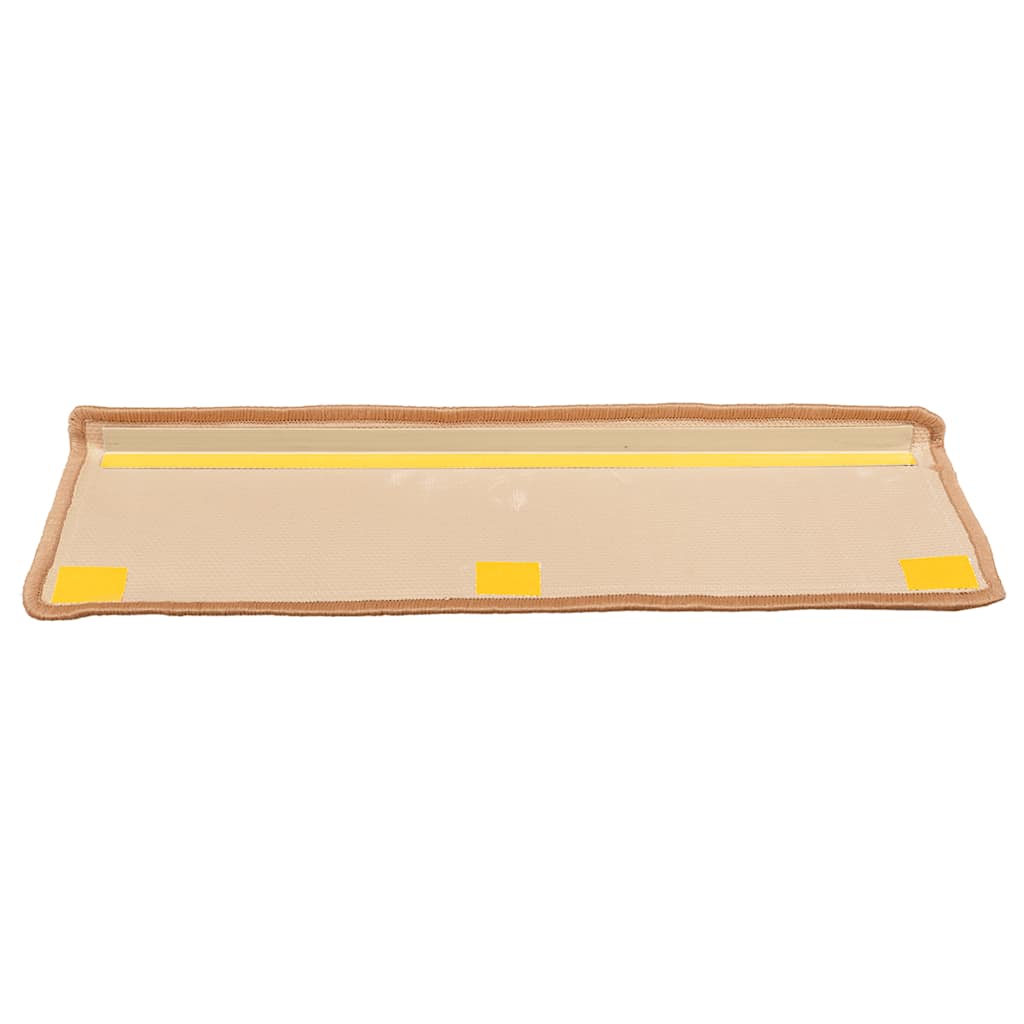 Alfombrilla autoadhesiva de escalera 15 uds beige 65x21x4 cm