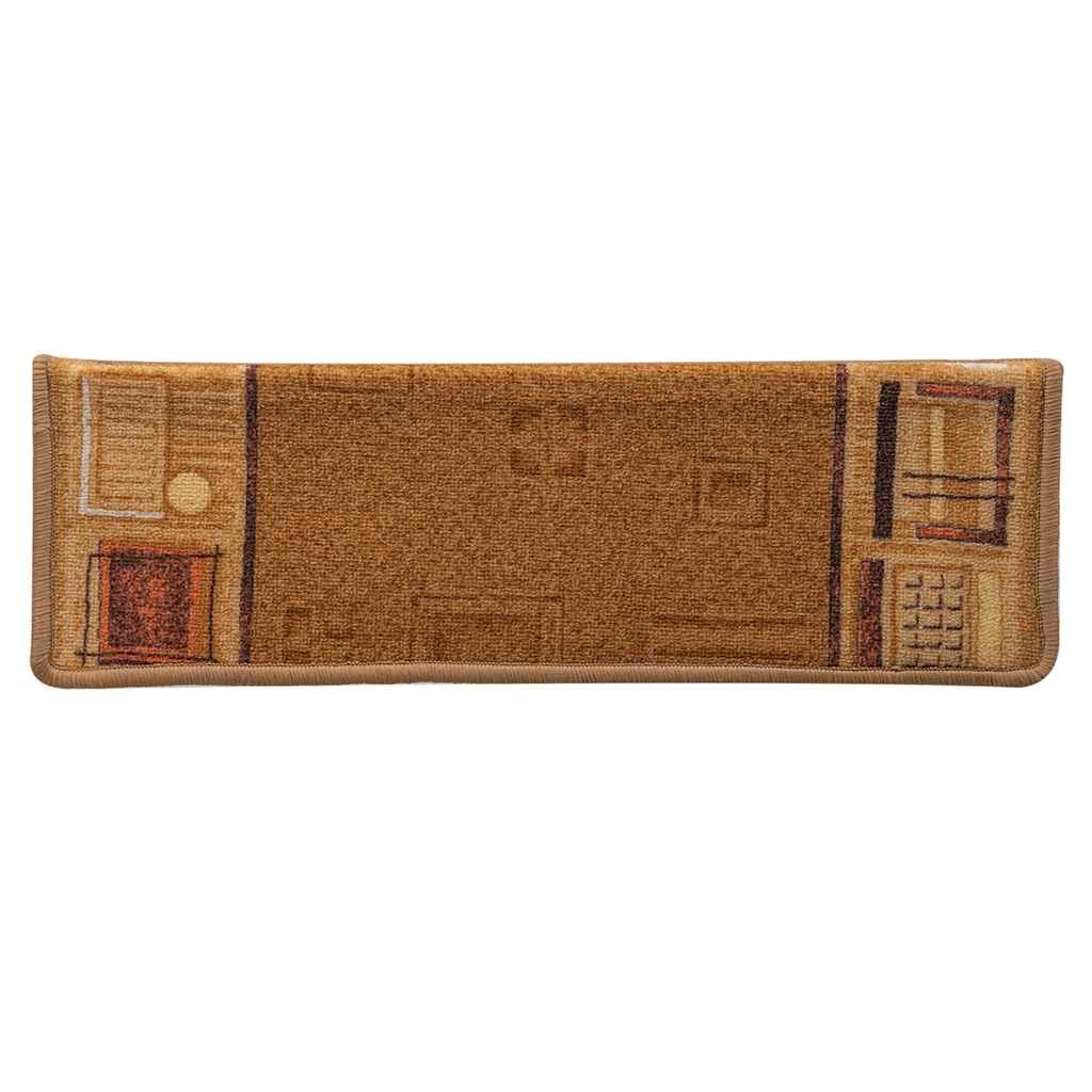 Alfombrilla autoadhesiva de escalera 15 uds beige 65x21x4 cm