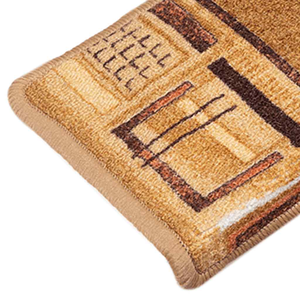 Alfombrilla autoadhesiva de escalera 15 uds beige 65x21x4 cm