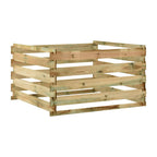 Compostador con listones madera pino impregnada 120x120x70 cm