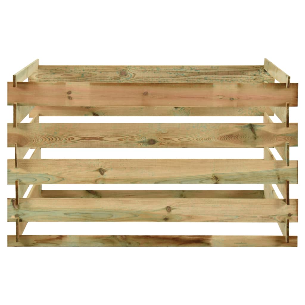 Compostador con listones madera pino impregnada 120x120x70 cm