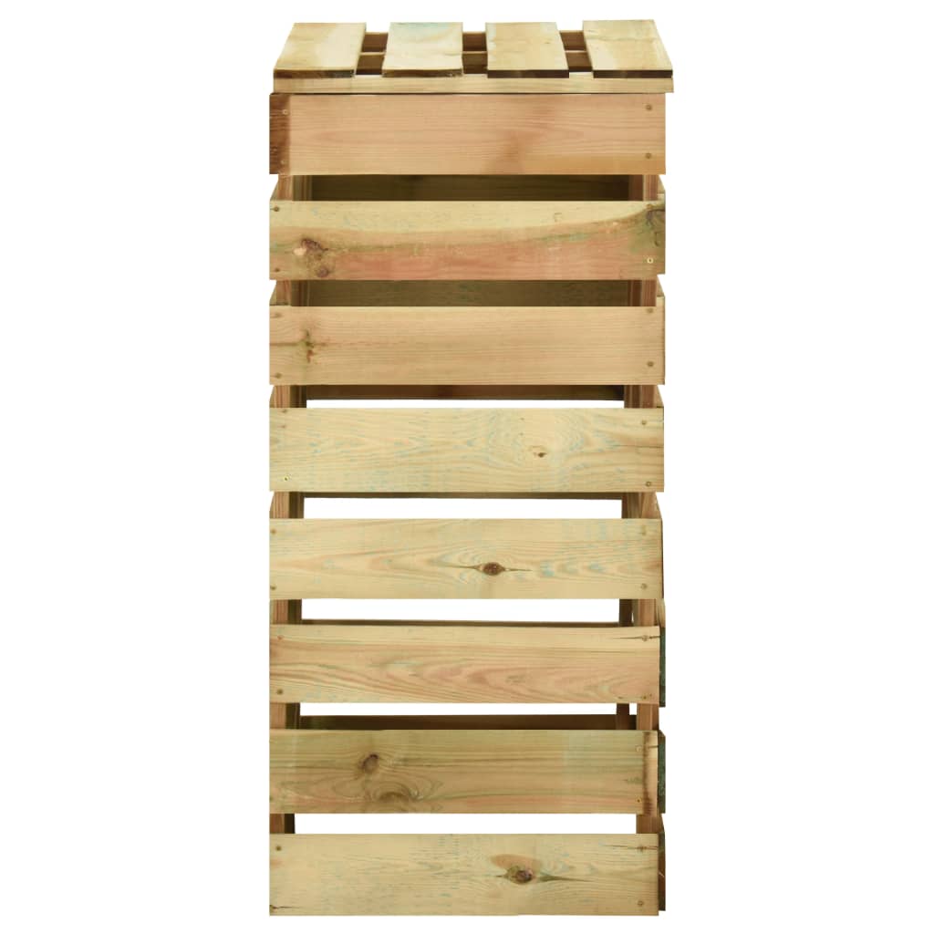 Compostador de láminas madera de pino impregnada 80x50x100 cm