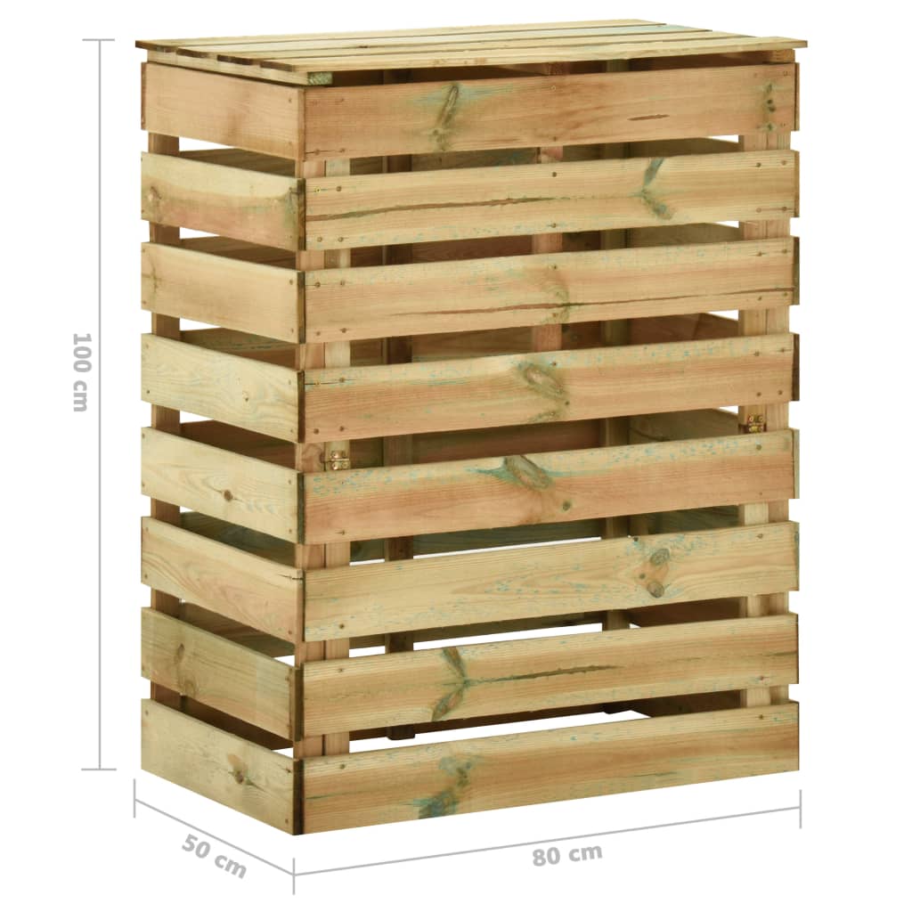 Compostador de láminas madera de pino impregnada 80x50x100 cm