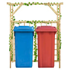Pérgola de jardín para 2 cubos de basura madera pino impregnada