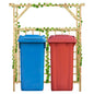 Pérgola de jardín para 2 cubos de basura madera pino impregnada