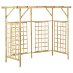 Pérgola de jardín para 3 cubos de basura madera pino impregnada