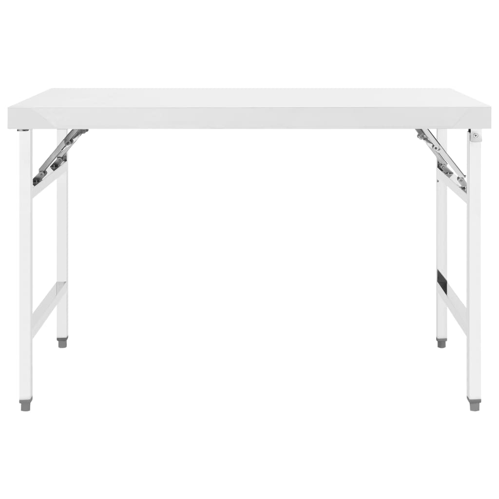 Mesa de trabajo plegable de cocina acero inoxidable 120x60x80 cm