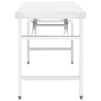 Mesa de trabajo plegable de cocina acero inoxidable 120x60x80 cm
