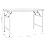 Mesa de trabajo plegable de cocina acero inoxidable 120x60x80 cm
