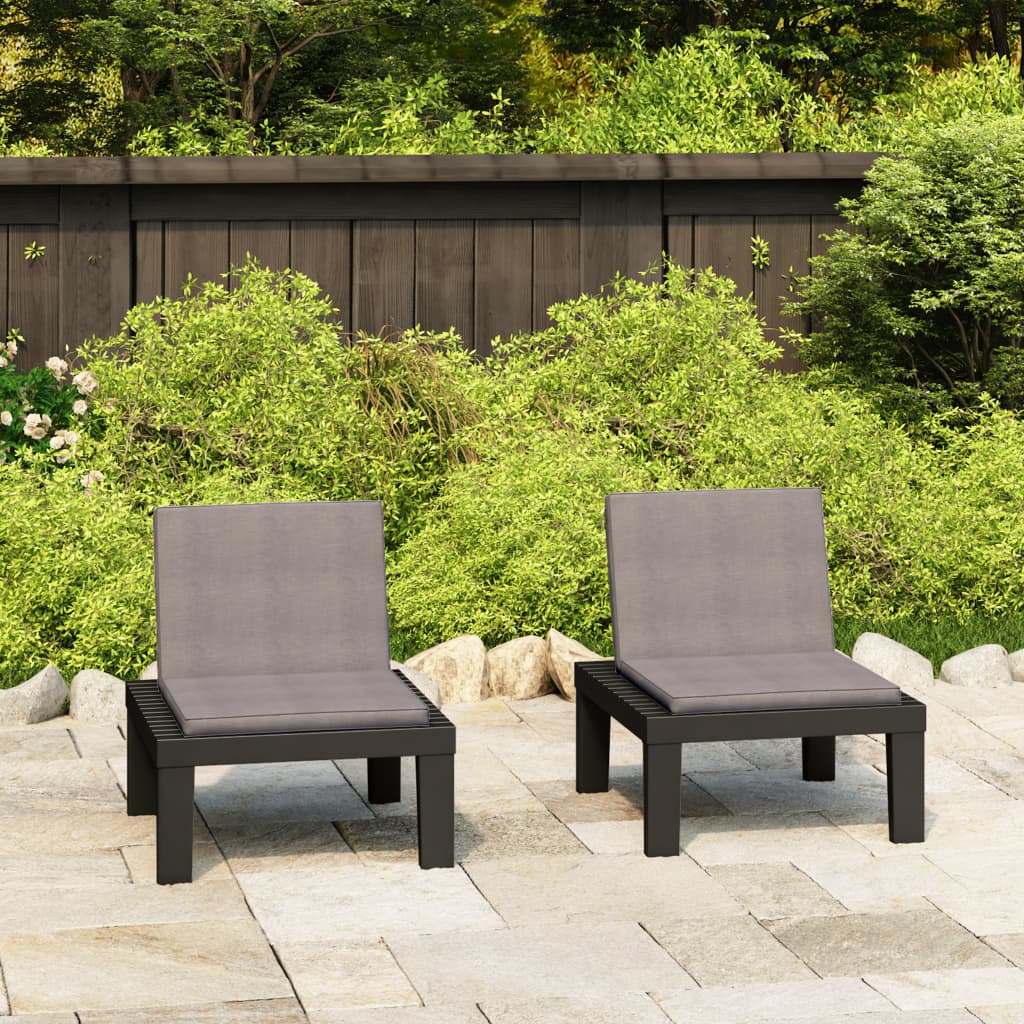 Garden chairs 2 pieces steel and textilene black