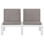 Set de muebles de jardín 3 piezas con cojines plástico blanco