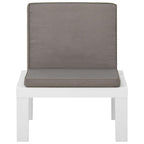 Set de muebles de jardín 4 piezas con cojines plástico blanco