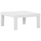 Set de muebles de jardín 4 piezas con cojines plástico blanco
