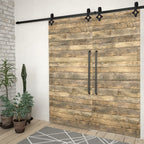 2-Pack 6ft. Black Steel Sliding Barn Door Hardware Kit