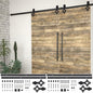 Kit de ferragens para portas de correr aço preto 2 unidades 200 cm