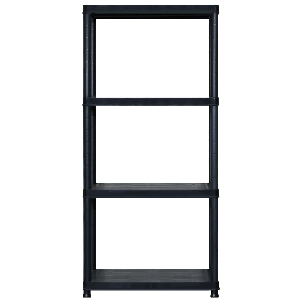 Estante de almacenaje 4 niveles negro plástico 122x30,5x130 cm