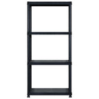Estante de almacenaje 4 niveles negro plástico 122x30,5x130 cm