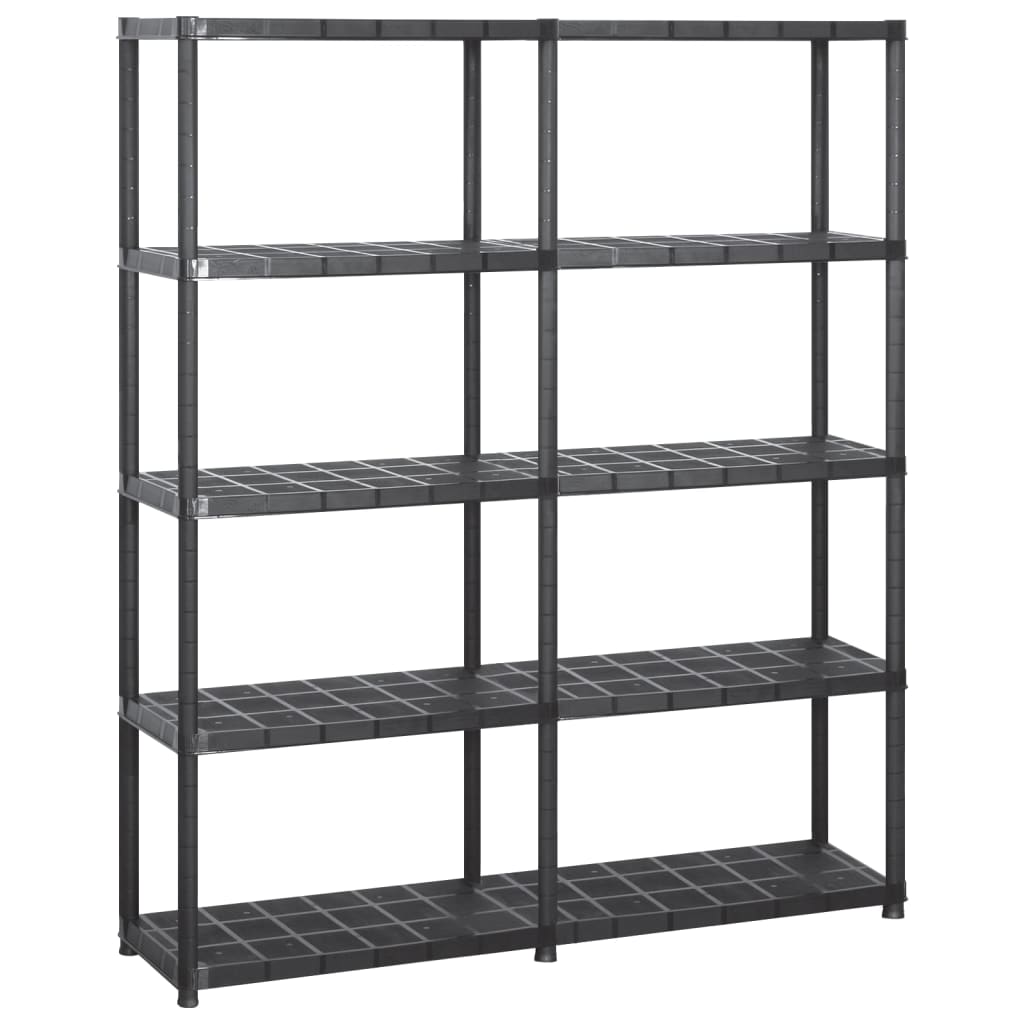 Estante de almacenaje 4 niveles negro plástico 122x30,5x130 cm