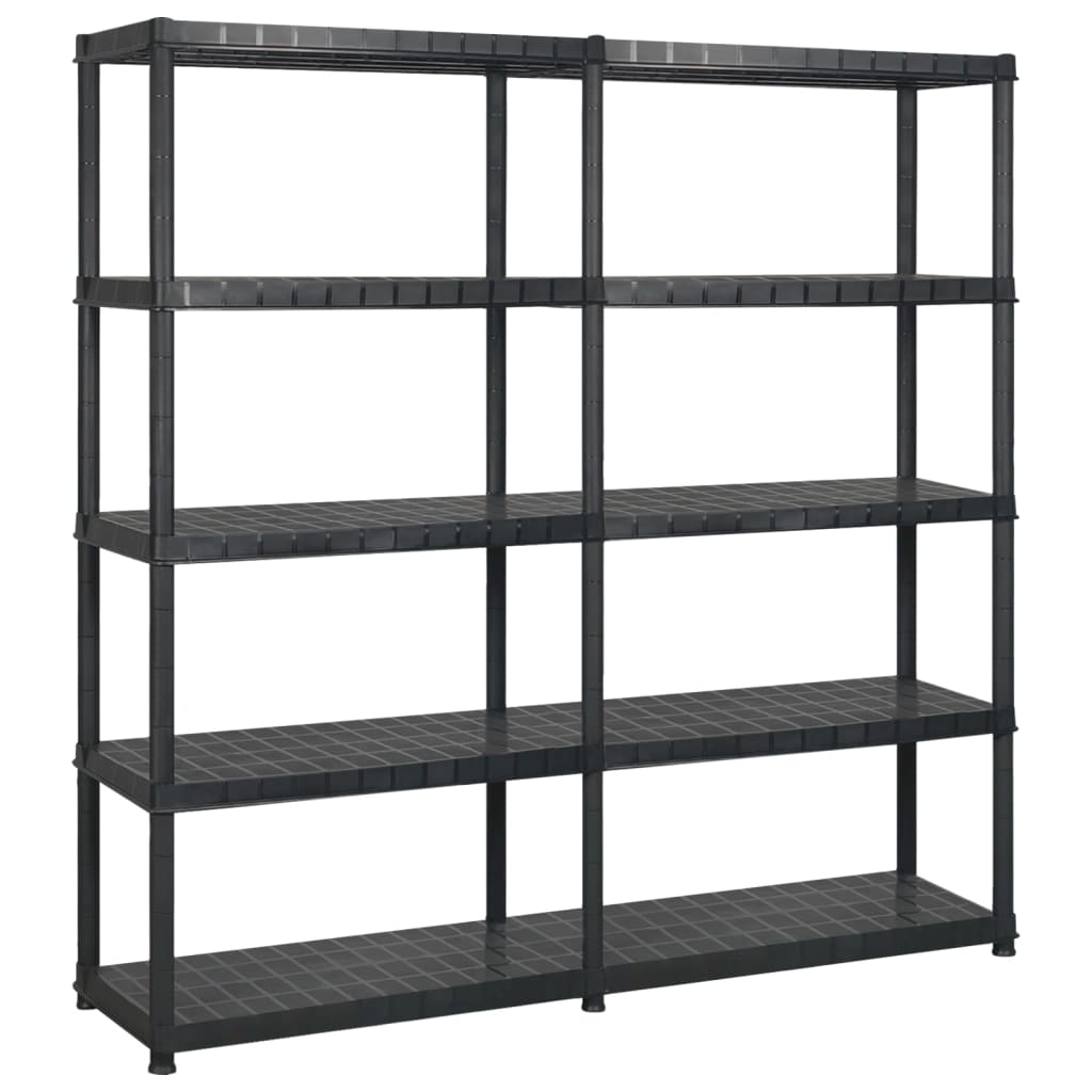 Estante de almacenaje 4 niveles negro plástico 122x30,5x130 cm