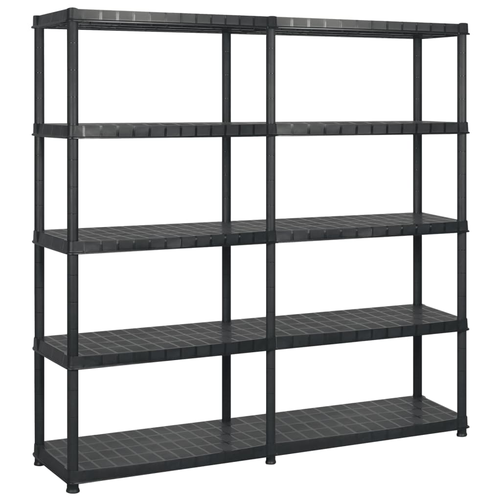 Estante de almacenaje 4 niveles negro plástico 122x30,5x130 cm