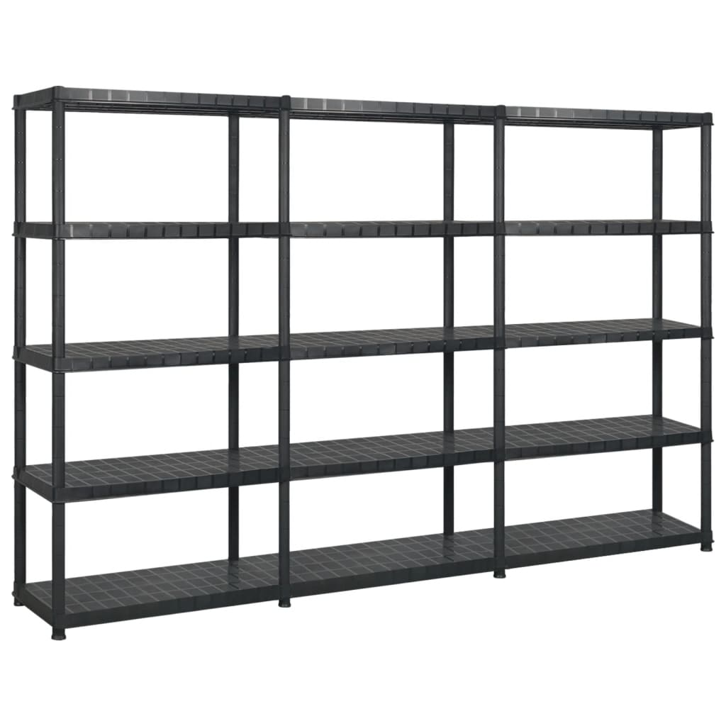 Estante de almacenaje 4 niveles negro plástico 122x30,5x130 cm