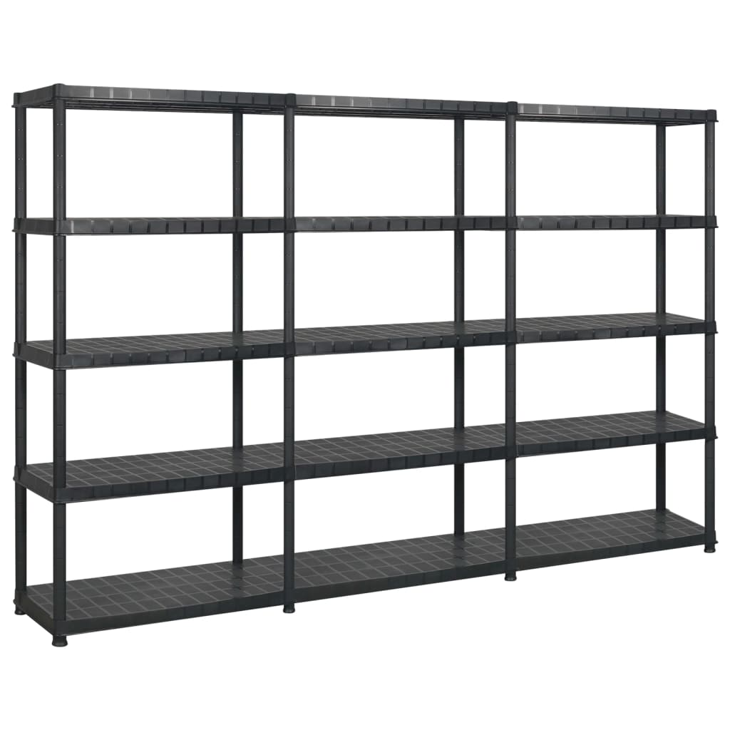 Estante de almacenaje 4 niveles negro plástico 122x30,5x130 cm