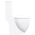 Inodoro WC redondo de cerámica flujo hacia abajo blanco