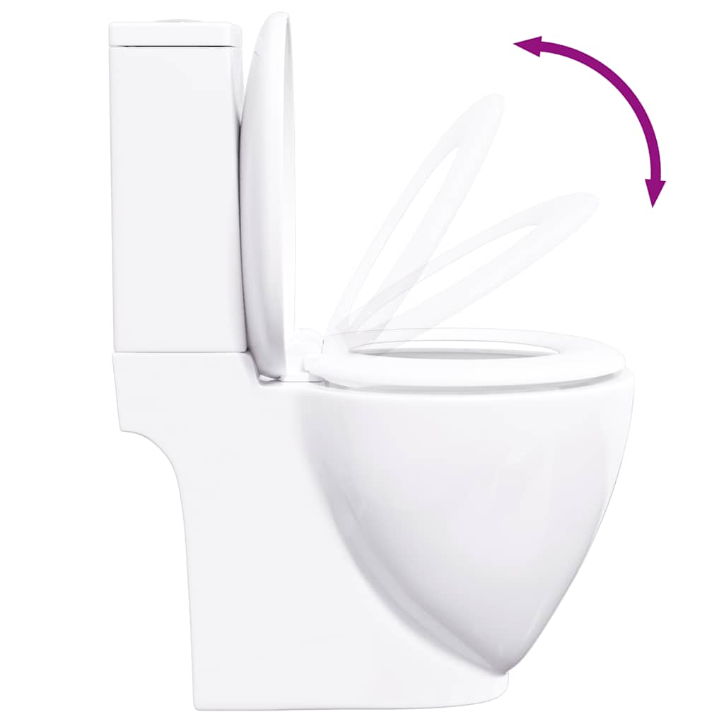 Inodoro WC redondo de cerámica flujo hacia abajo blanco
