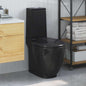 Black downward-flow round ceramic toilet