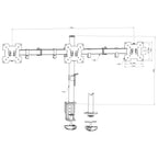 Soporte triple de monitor para escritorio 13"-23"