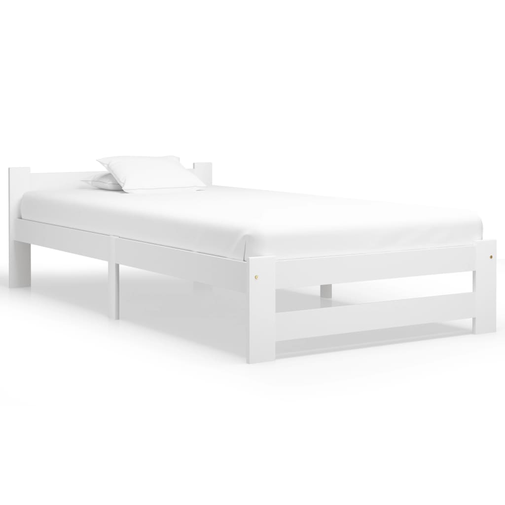 Estructura cama con somier sin colchón metal blanco 100x200 cm