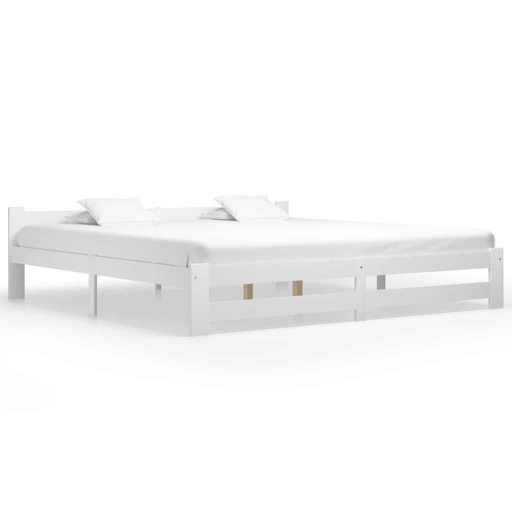 Estructura cama con somier sin colchón metal blanco 100x200 cm