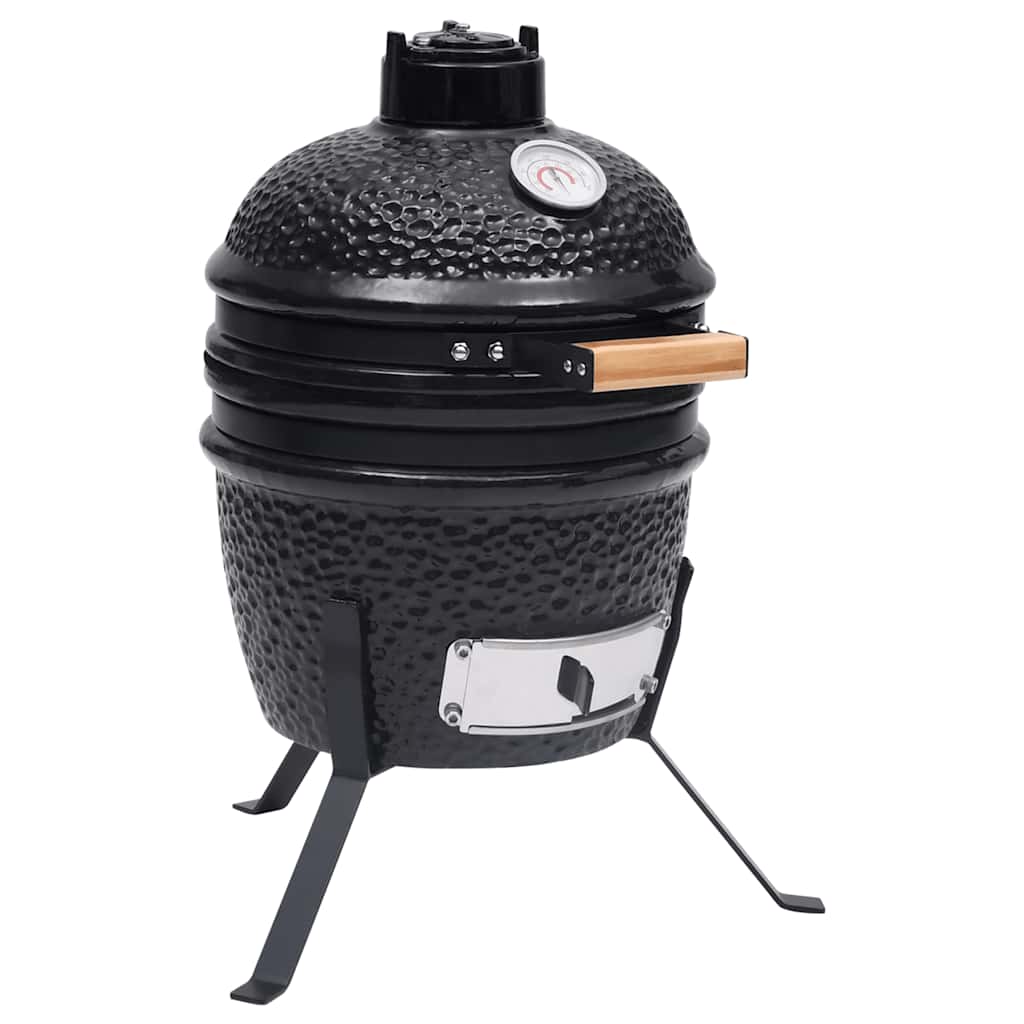 2 em 1 Churrasqueira e Fumador Kamado de cerâmica vermelho 56 cm