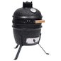 2-in-1 Red 56 cm Ceramic Kamado Smoker Barbecue