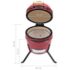 2 en 1 Barbacoa ahumadora Kamado de cerámica rojo 56 cm